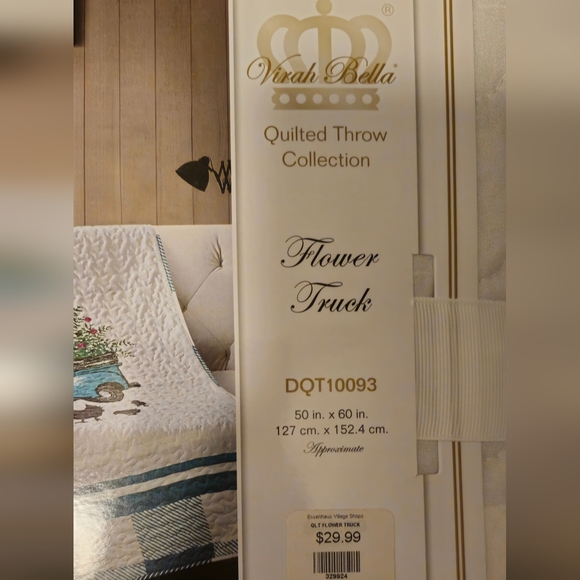 Flower Truck Quilted Throw Blanket - Picture 3 of 4